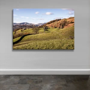 Rolling hills to the farm over Windermere